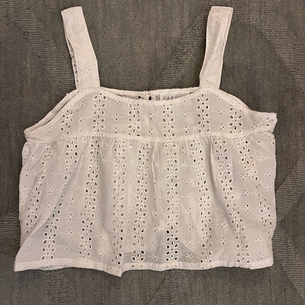 Cute Isa & Ella white eyelet top